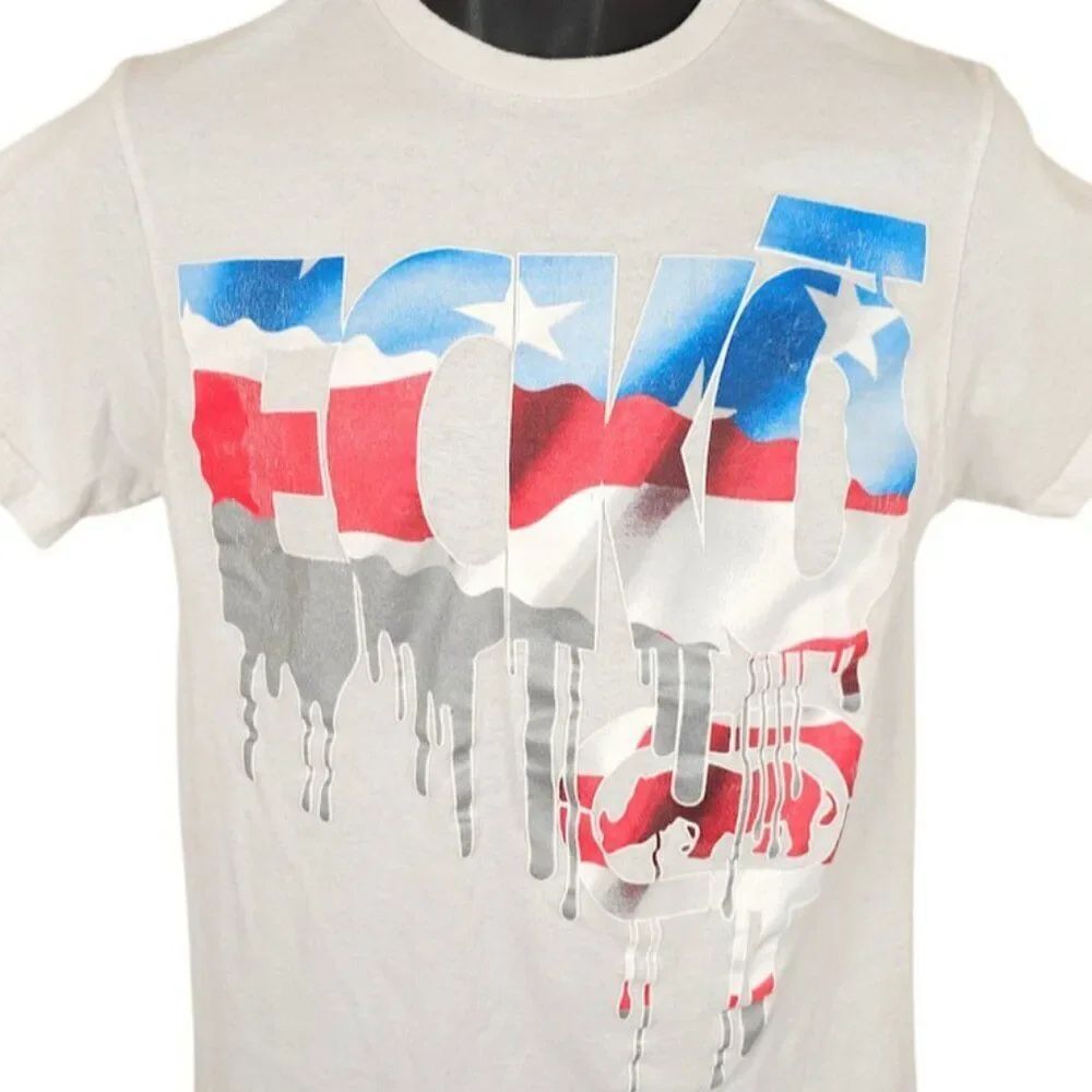 Ecko Unltd T Shirt Mens Size Medium White American Flag Streetwear